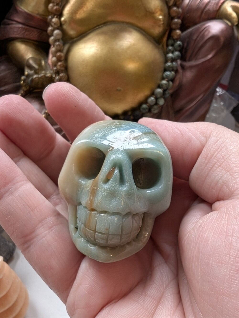 Hand Carved Aragonite / Caribbean Calcite Skull ☠️☠️
